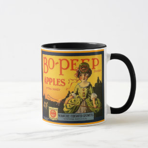 MUG ~ VINTAGE BO-PEEP BRAND APPLE CRATE LABEL!