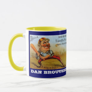 MUG VINTAGE CIGAR ADVERTISING BASEBALL CARICATURES