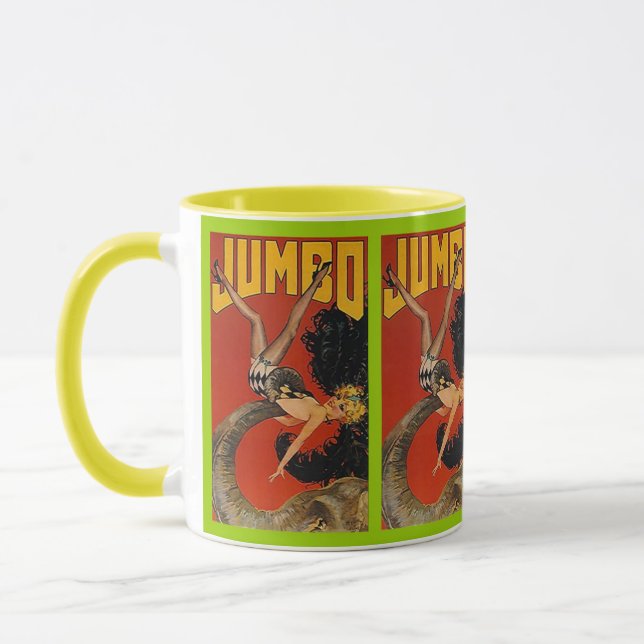 MUG ~ VINTAGE JUMBO ELEPHANT w/ PIN-UP GIRL! (Left)