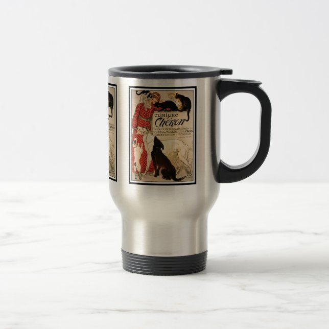 Mug:  Vintage Steinlen "Clinique Cheron" Travel Mug (Right)