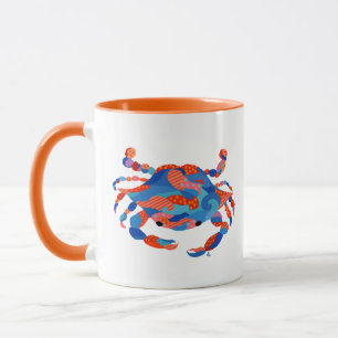 Mug Watercolor Crab Multicolor
