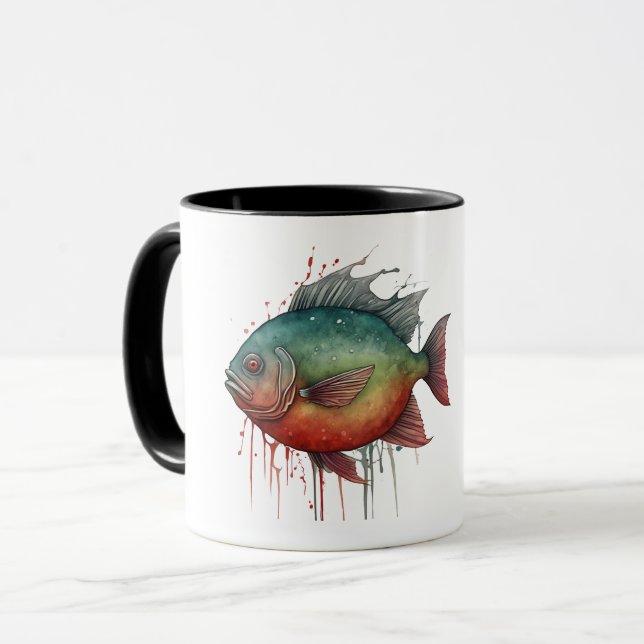 Mug - Watercolor Series: Piranha (Front Left)