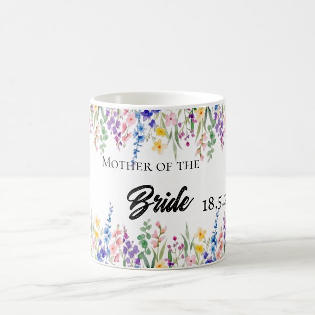 Mug – Watercolor Wildflower Floral Wrap – Spring B (Center)