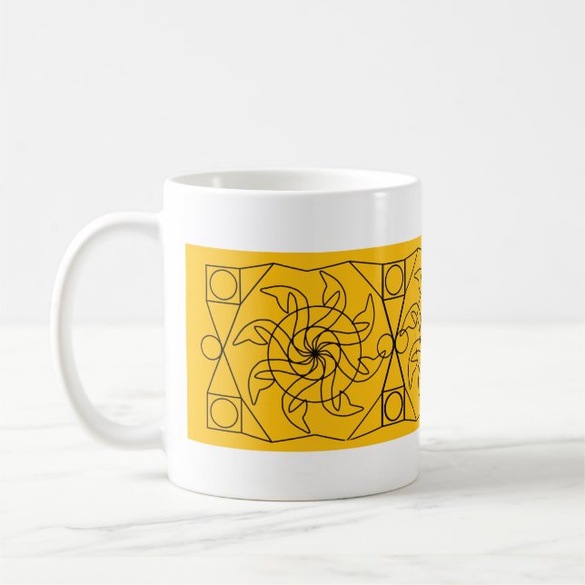 Mug - Waterwheel Graphic on Orange (Left)