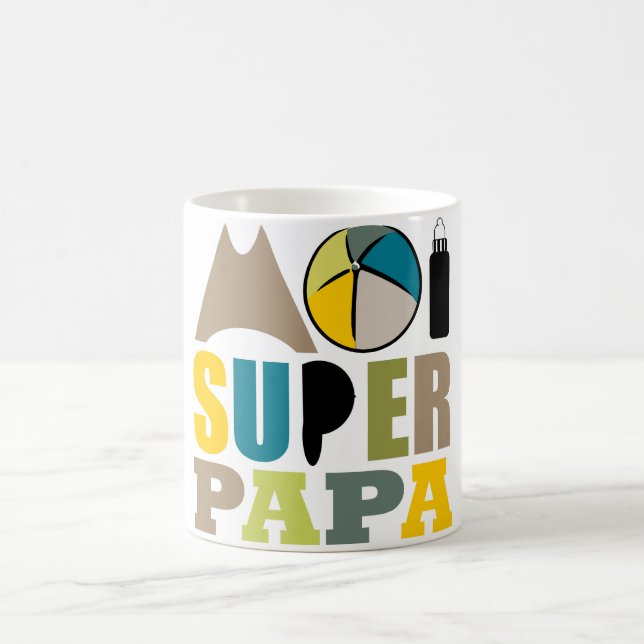Mug white 325 ml Moi Super Papa - Logo Nature (Center)