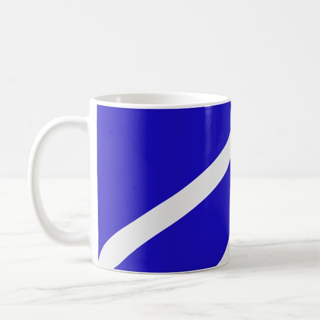 Mug – White Lines on Blue (Left)