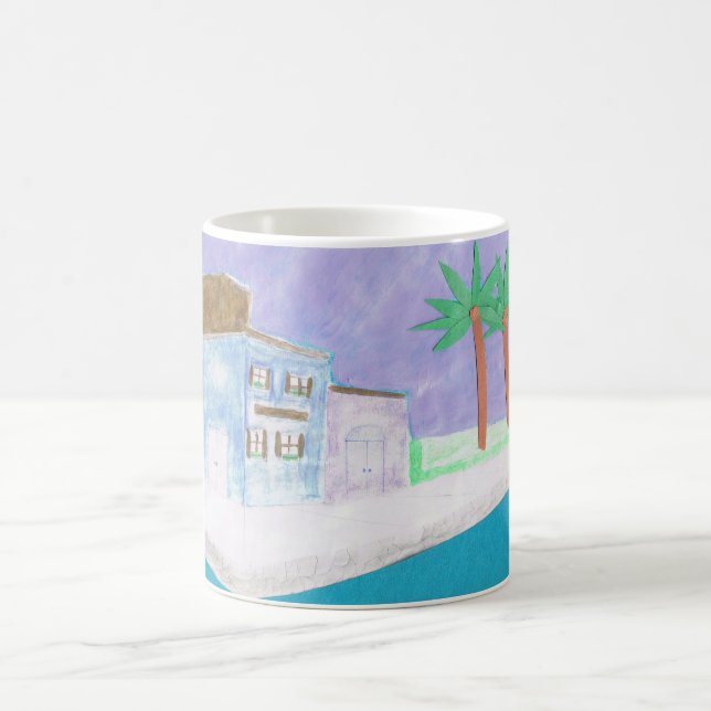 Mug with a Caribbean Village Scene (Center)