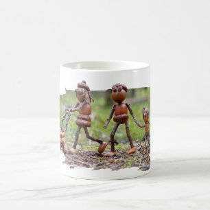 Mug with acorn elves family