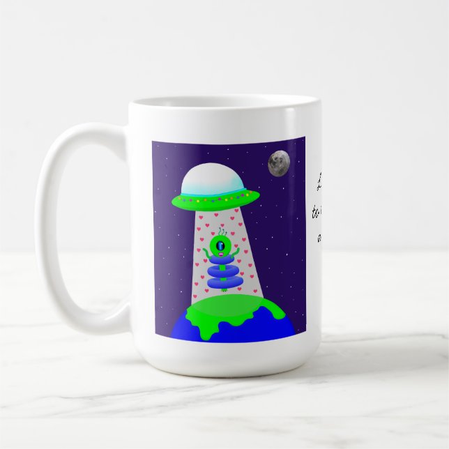 Mug with alien "Love you to the moon" by Jo Images (Left)