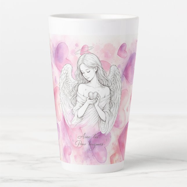 Mug with angel and heart - Eternal love gift (Front)