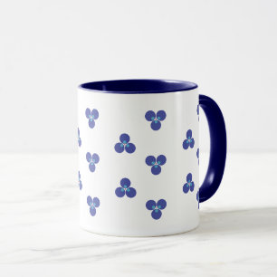 Mug with blue red Turkish tile design