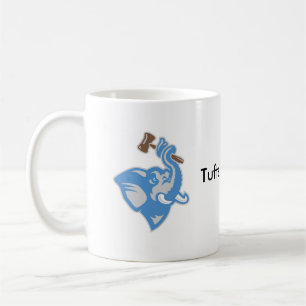 Mug with Brown and Blue Logo and Text