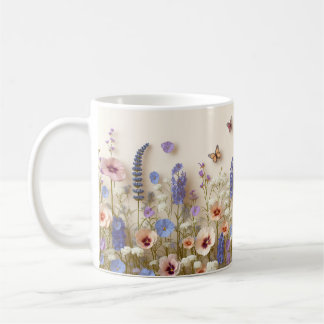 Mug With Butterflies and Wildflowers