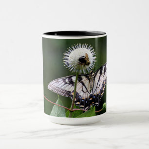 Mug with Butterfly & Fly on Wildflower