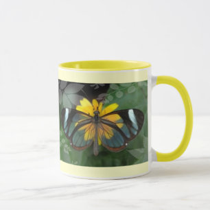 Mug with Butterfly on Yellow Flower