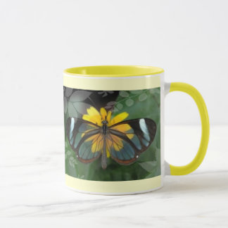 Mug with Butterfly on Yellow Flower