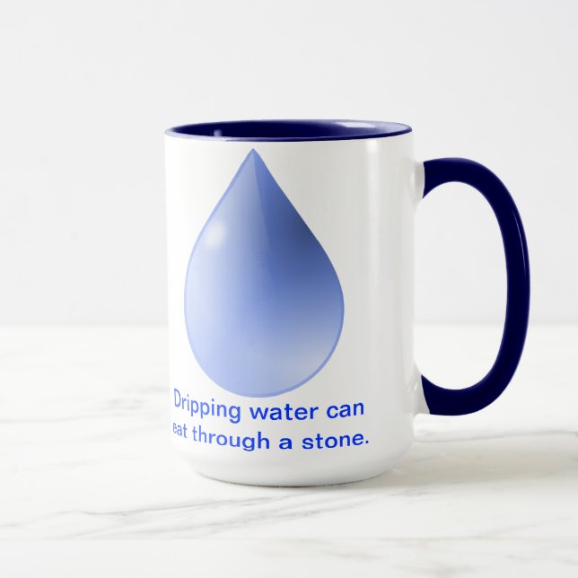 Mug With Chinese Proverb About Persistence. (Right)