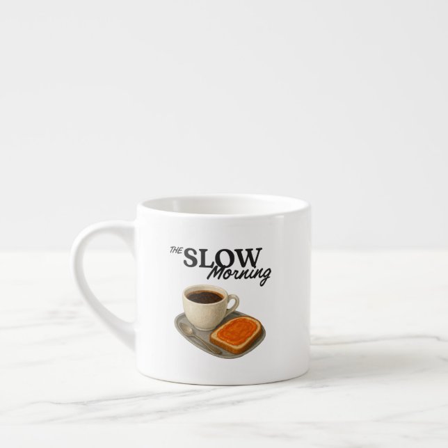 Mug with coffee and toast illustration (Left)