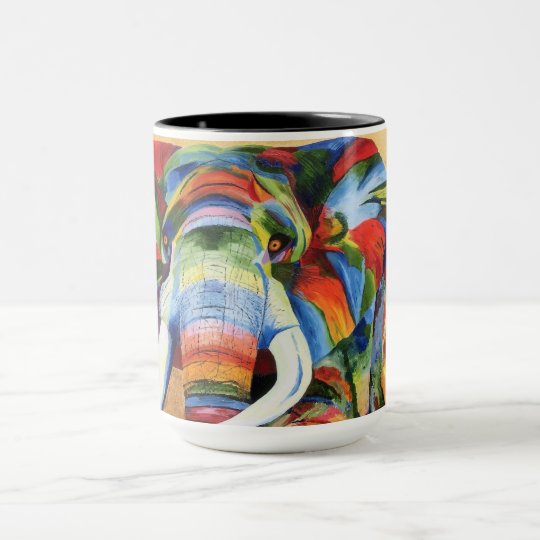 Mug with colourful Elephant design