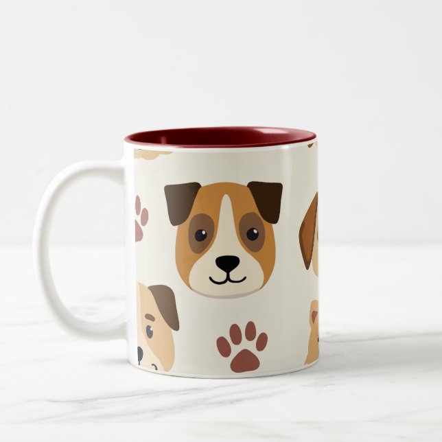 Mug with cute dog face pattern (Left)