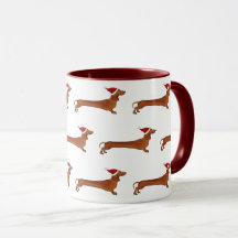 Mug with dachshund pattern