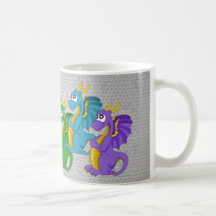 Mug with dragon cartoon