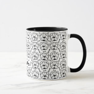 Mug with english bulldog pattern
