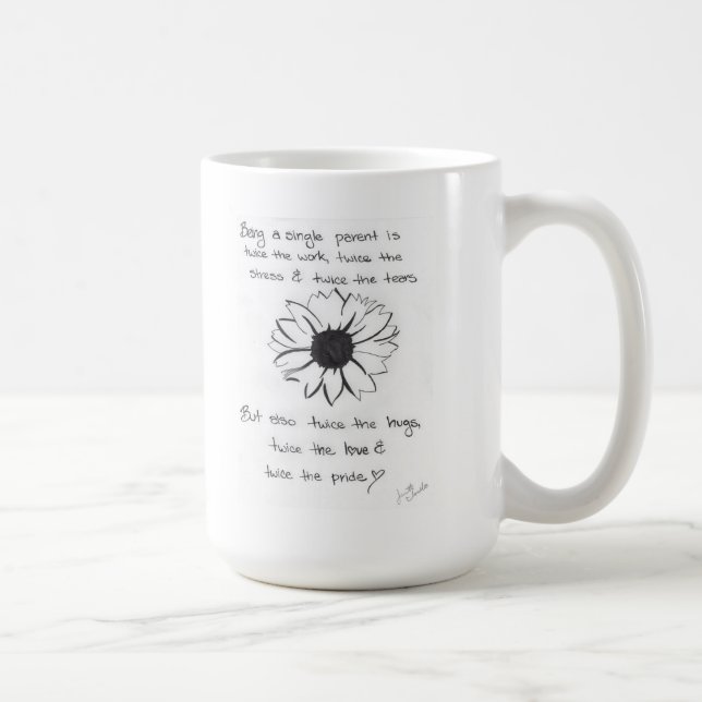 Mug with Flower and Single Parent Quote (Right)