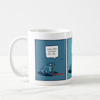 Mug with frog and spider comic