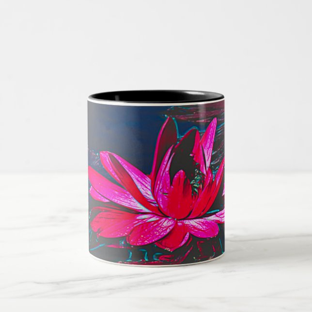 Mug with Hot Pink Waterlily (Center)