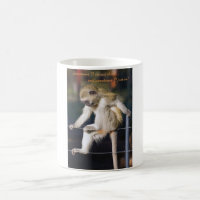 Mug with image of monkey and slogan