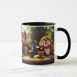Mug with images of monkeys drinking coffee, mugs, 