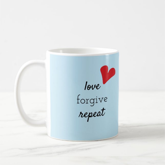 mug with inspirational message and heart (Left)