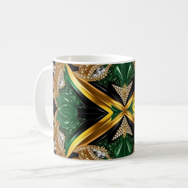 Mug with Jamaican Colours Design (Front Left)