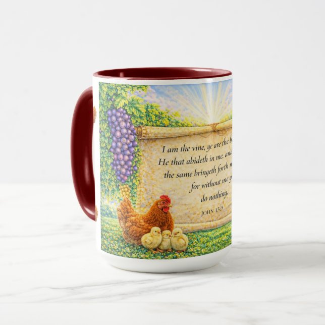 Mug with John 15:5 Scripture (Front Left)
