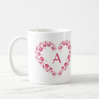 Mug With Monogram And The Pink Heart Symbol