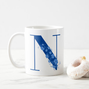 Mug With Monogram Floral Letter N