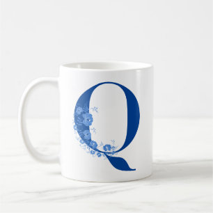 Mug With Monogram Floral Letter Q