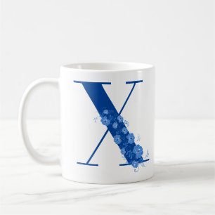 Mug With Monogram Floral Letter X