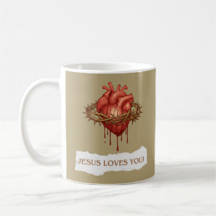 Mug with Motivational Phrase "Jesus Loves You"