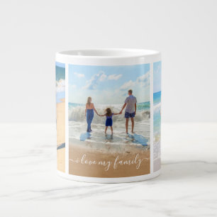 Mug with Photo Collage and Text - I Love My Family