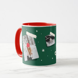 Mug with photos and snowflakes