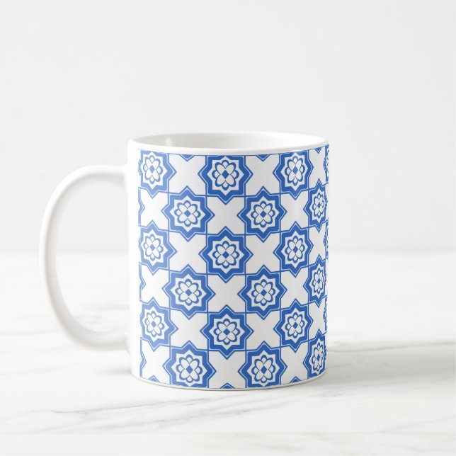 Mug with Portugese Tiles Pattern - Azulejos (Left)