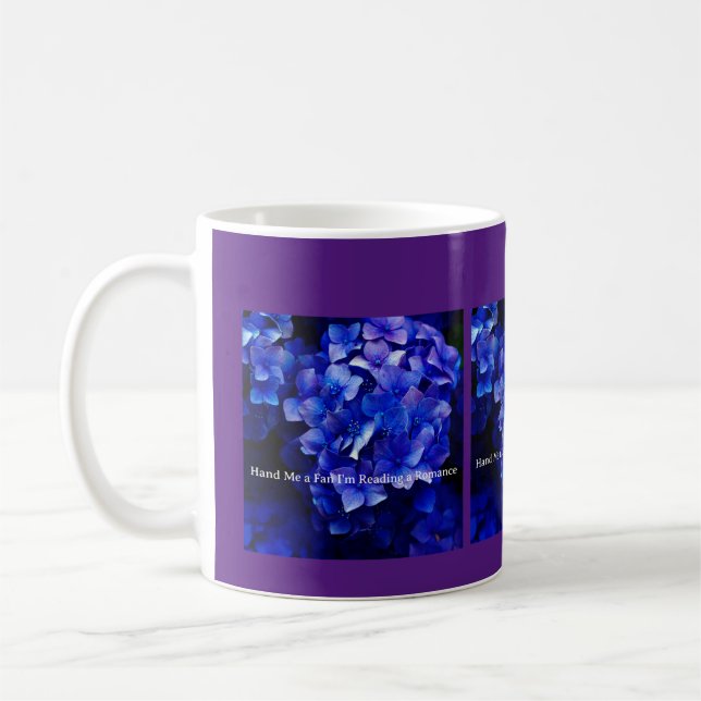 Mug with Purple Hydrangeas Hand me a fan   (Left)
