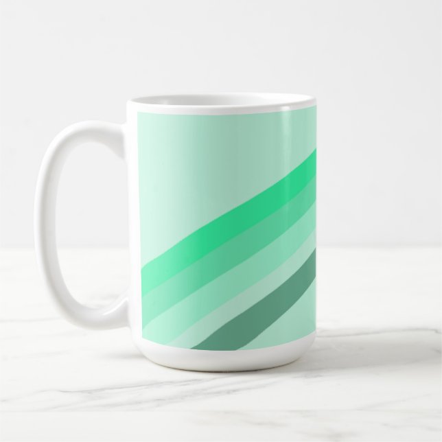 Mug with serene green stripes (Left)