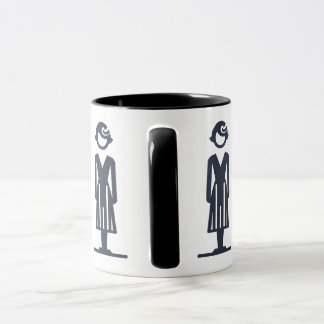 Mug with stylized lady