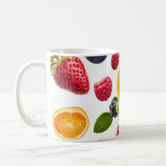 Mug with vibrant images of fruits