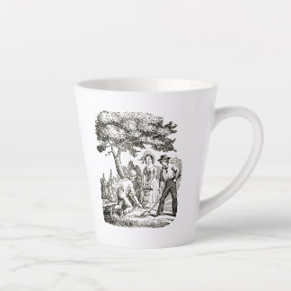 Mug with vintage gardening scene