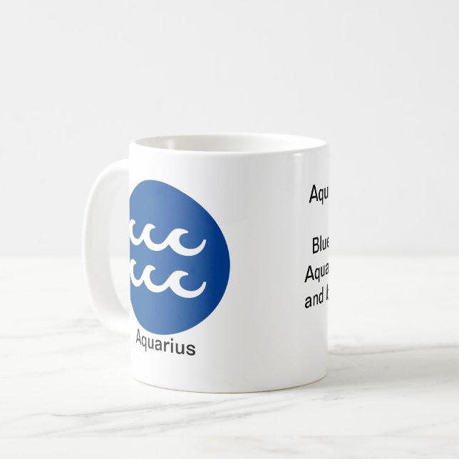 Mug - Zodiac Colour for Aquarius (Front Left)