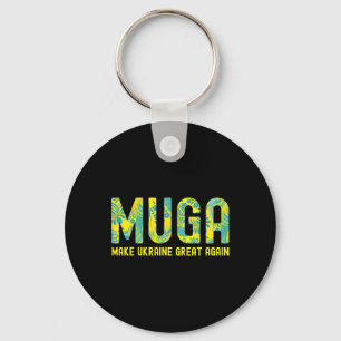 Muga Make Ukraine Great Again Support Funny Saying Key Ring